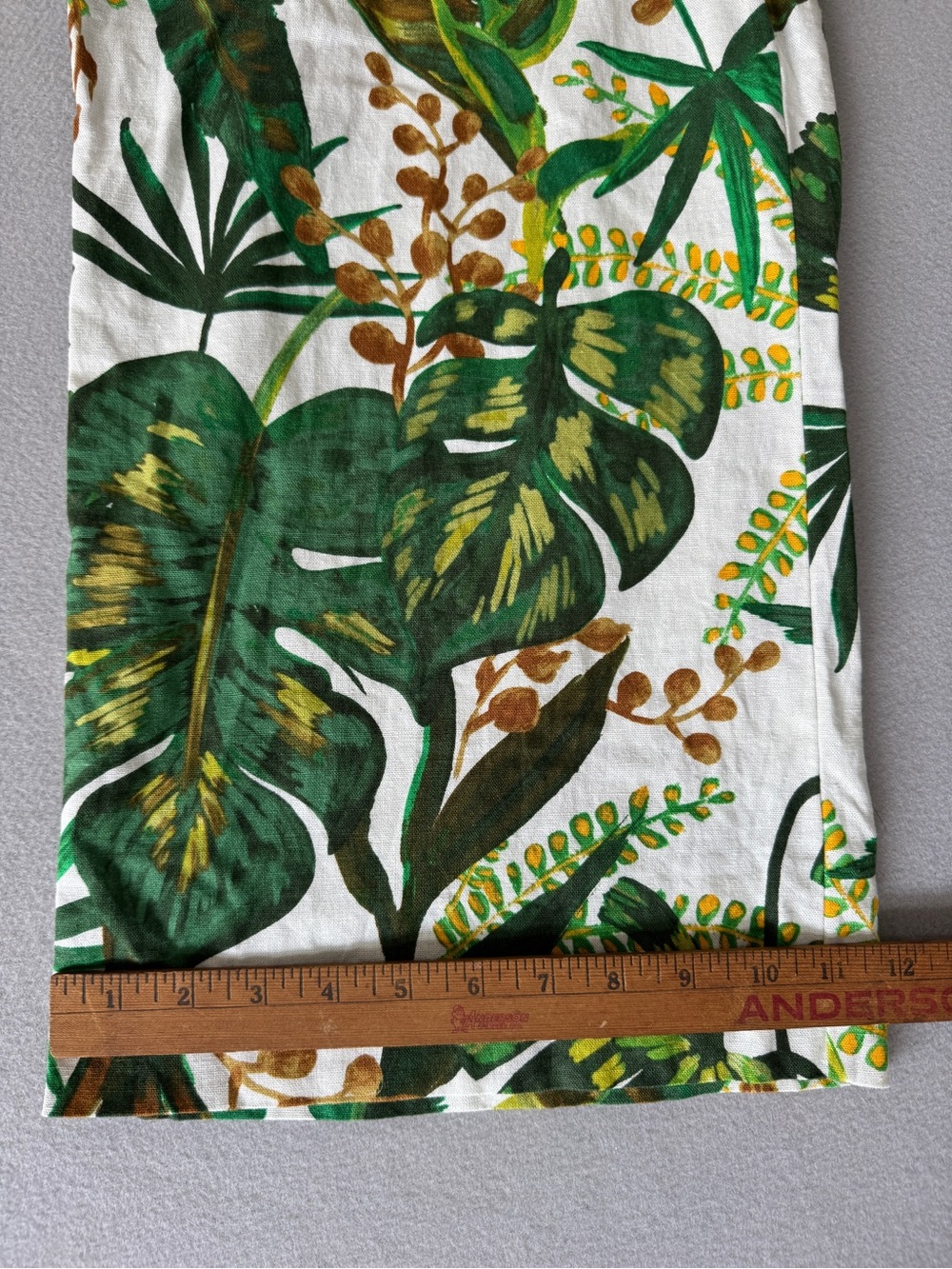 Joie Tropical Print Linen Blend Wide Leg Crop Pants Tie Waist Green White Size M - Picture 10 of 14